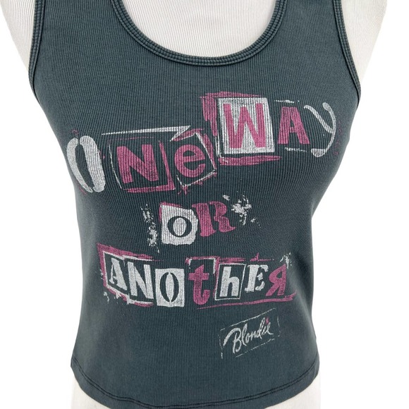 Daydreamer Womens Blondie One Way Or Another Ribbed Shrunken Tank Top XL - Picture 3 of 11